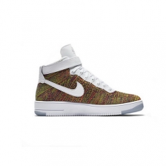 (Women) Nike Air Force 1 Flyknit High White Gold