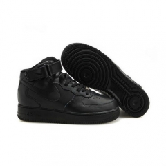 (Women) Nike Air Force One Shoes High Top All Black