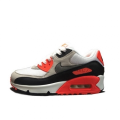 (Women) Authentic Nike Air Max 90 Women OG Infrared White Cool Grey Neutral Grey Black