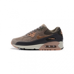 (Women) Nike Air Max 90 Pig Nubuck Suede Light Brown Navy Blue