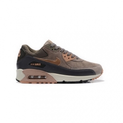 (Women) Nike Air Max 90 Pig Nubuck Suede Light Brown Navy Blue