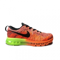 Authentic Nike Flyknit Air Max Men Total Orange Volt Fireberry Black