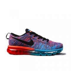 Authentic Nike Flyknit Max Blue Lagoon Bright Crimson