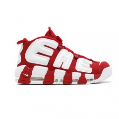 Authentic Supreme x Nike Air More Uptempo Suptempo Red White Men