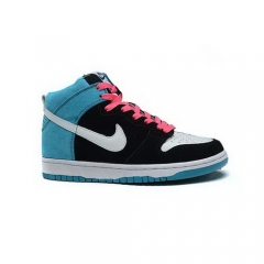 Nike Dunk High Top Shoes Black Blue White