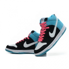 Nike Dunk High Top Shoes Black Blue White