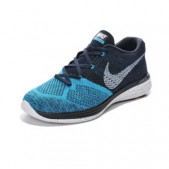 Nike Flyknit Lunar 3 Running Shoes Black White Blue Lagoon