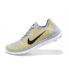 Nike Free Flyknit 4.0 Shoes Yellow Black LightGrey