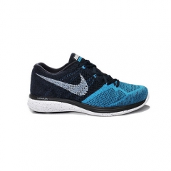 Nike Flyknit Lunar 3 Running Shoes Black White Blue Lagoon