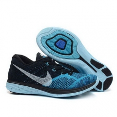 Nike Flyknit Lunar 3 Grey Blue Men Shoes