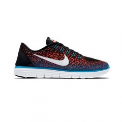 Nike Free RN Distance Black Hyper Orange Blue Lagoon White Men