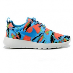 Men Nike Roshe Run Print Camo Orange Blue Green Running Shoes