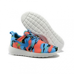 Men Nike Roshe Run Print Camo Orange Blue Green Running Shoes