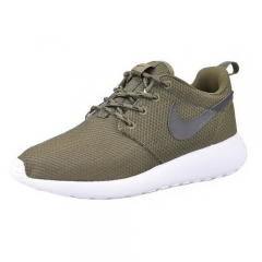 Nike Roshe Run Mesh Army Vert Olive Charbon Homme Chaussures De Course NeutresMen