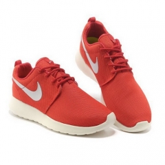 Nike Roshe Run Mesh Rouge Argent Blanc Homme Chaussures De Running Legeres Men