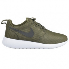 Nike Roshe Run Mesh Army Vert Olive Charbon Homme Chaussures De Course NeutresMen