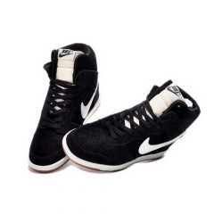 (Women) Nike Dunk Sky High Suede Wedge Black White Trainers Shoes