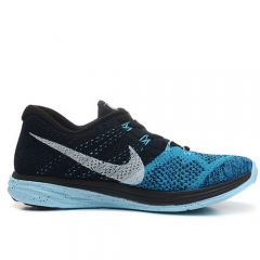 (Women) Nike Flyknit Lunar 3 Grey Blue Shoes