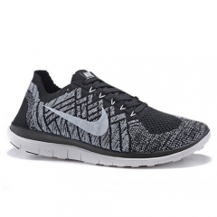 (Women) Nike Free Flyknit 4 Black White