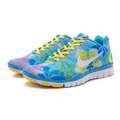 (Women) Nike Free TR Fit 2 Blue White Lemon Yellow