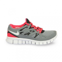 (Women) Nike Free Run 2 Grey Black White Sun Red Running Shoes