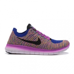 (Women) Nike Free Flyknit 5 Purple Blue White