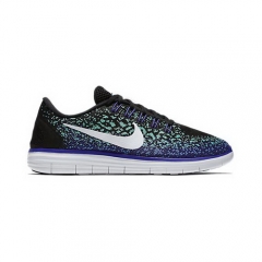 (Women) Nike Free RN Distance Black Green Glow Persian Violet White