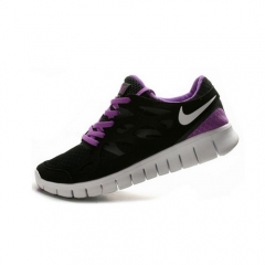 (Women) Nike Free Run Plus 2 Shoes Black Whie