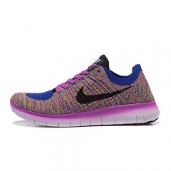 (Women) Nike Free Flyknit 5 Purple Blue White