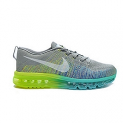 (Women) Nike Flyknit Air Max Carbon Gray Green