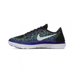 (Women) Nike Free RN Distance Black Green Glow Persian Violet White