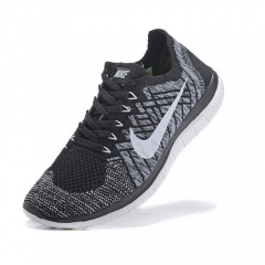 (Women) Nike Free Flyknit 4 Black White