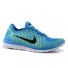 (Women) Nike Free Flyknit 4 Blue White