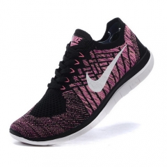 (Women) Nike Free Flyknit 4 Black LightPink