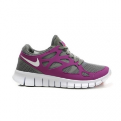 (Women) Nike Free Run 2 Grey Dark Purple Running Shoes