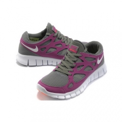 (Women) Nike Free Run 2 Grey Dark Purple Running Shoes