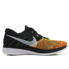 (Women) Nike Flyknit Lunar 3 Black Electric Green Total Orange Shoes