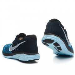 (Women) Nike Flyknit Lunar 3 Grey Blue Shoes