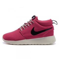 (Women) Nike Roshe Run High Suede DeepPink White