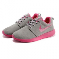 (Women) Cheap Nike Roshe Run Light Grey Pink