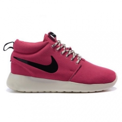 (Women) Nike Roshe Run High Suede DeepPink White