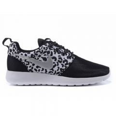 (Women) Nike Roshe One Black White Leopard Grain