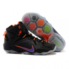 Nike Lebron 12 Elite Black Purple Orange Men Shoes