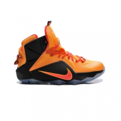 Nike LeBron 12 Cleveland Laser Orange Green Glow Black Men Shoes