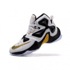 Nike Lebron 13 White Black Gold