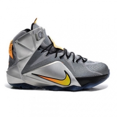 Nike Lebron James 12 Grey Black Silver Yellow Men Shoes