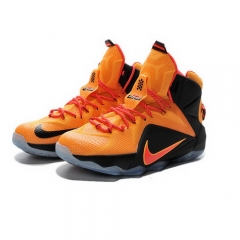 Nike LeBron 12 Cleveland Laser Orange Green Glow Black Men Shoes