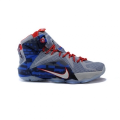 Nike Lebron 12 Elite Blue Fire Red Grey