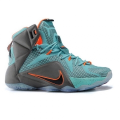 Nike LeBron 12 Teal Grey Orange Men Shoes