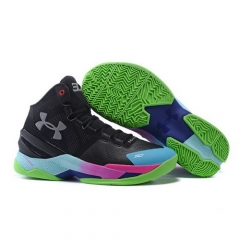 Under Armour Curry 2 Black Sky Blue Pink Green Metallic Silve